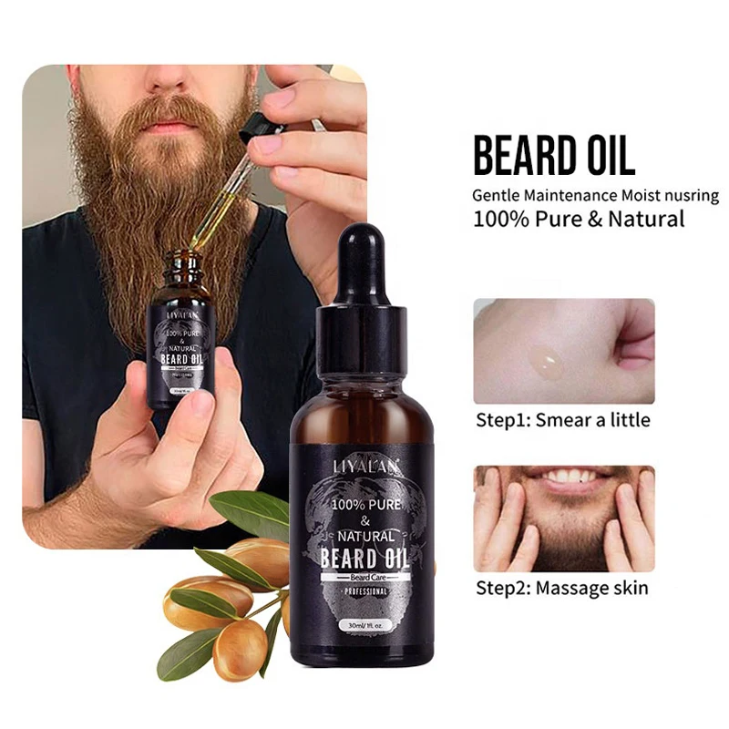 New Product Private Label 7pcs Hair Beard Care oil Grooming Balm Set Organic Beard Growth Kit For Men