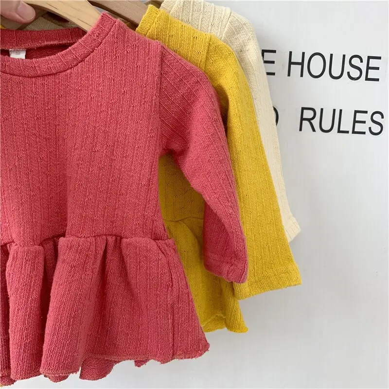 Оптовая продажа, детская модная одежда, осенний дизайн, вязаная рубашка для девочек