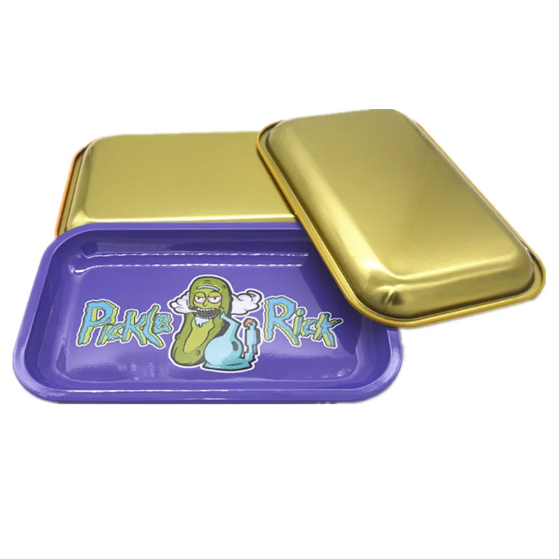 
dice cigarette custom weed tobacco blank small large tin glow weed metal custom rolling tray 