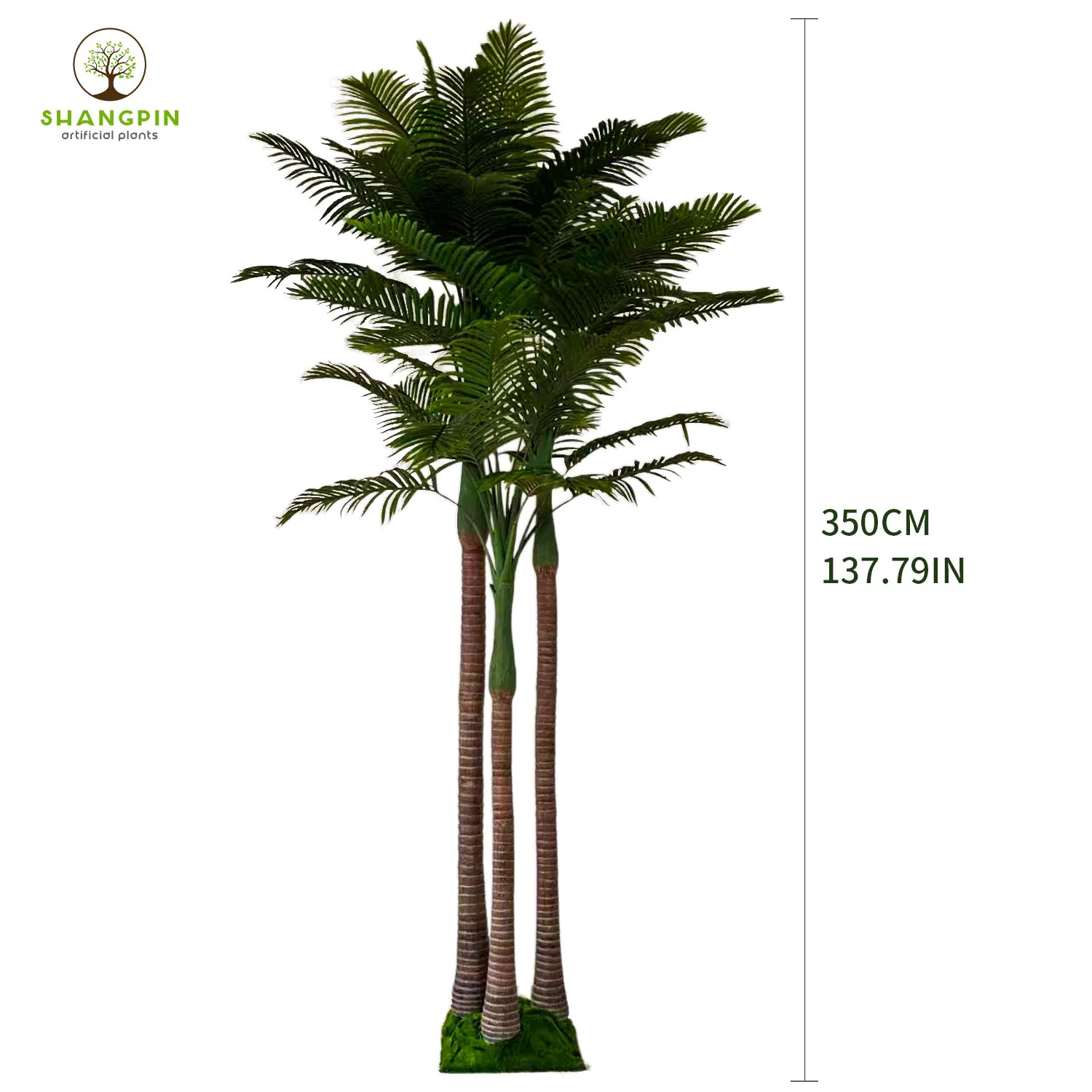 3.5m Large Simulation Betel Nut Tree Tropical Artificial Coconut Palm Tree For Indoor Outdoor Landscaping Green Design Style