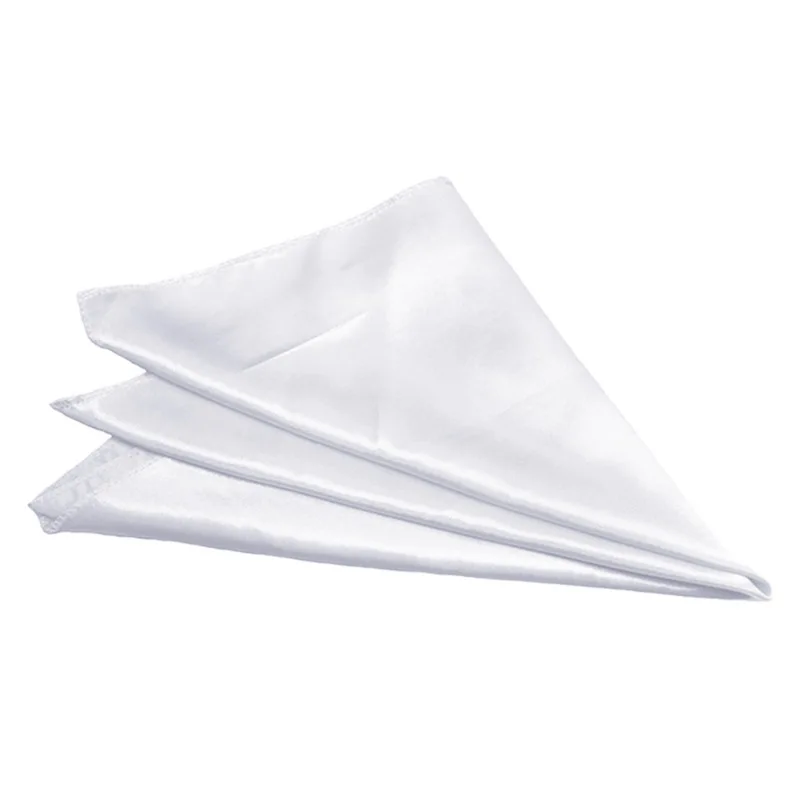 Satin Wedding Embroidered Table White Cotton Ramadan Restaurant Napkins Cloth