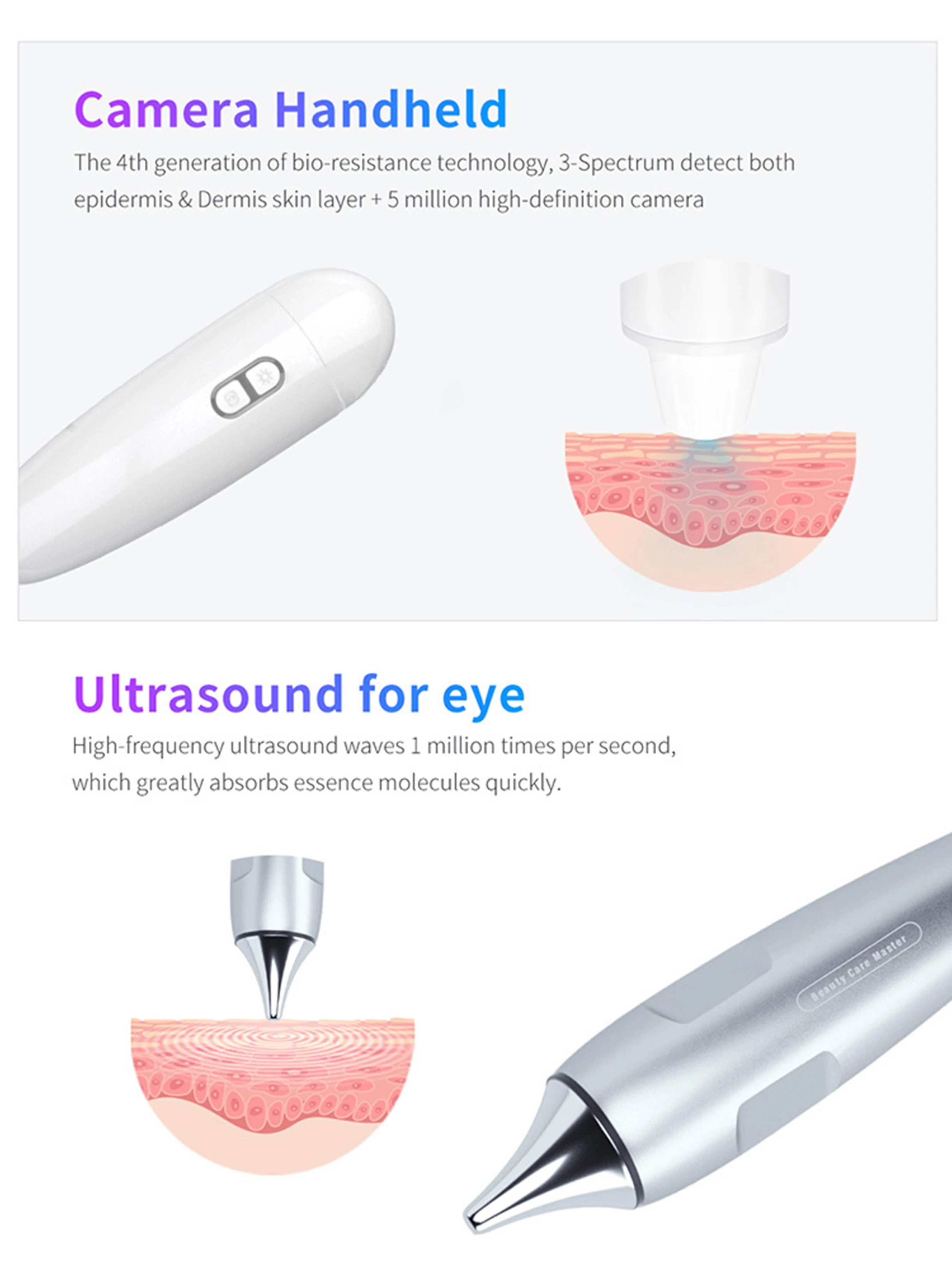 Multifunctional facial care Beauty Machine Oxygen Facial Equipment With Handheld Skin Analyzer Aqua Peeling Machine