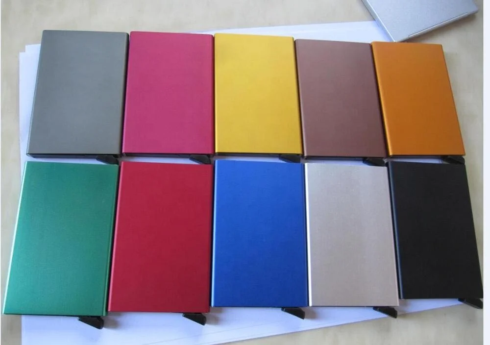 Custom aluminum business card holder