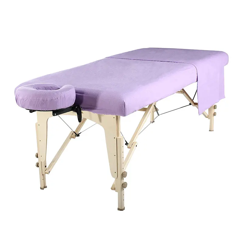 Factory Custom High Quality Universal 3 Pcs Super Soft 100% Cotton Flannel Massage Table Cover Spa Bed Sheet Set