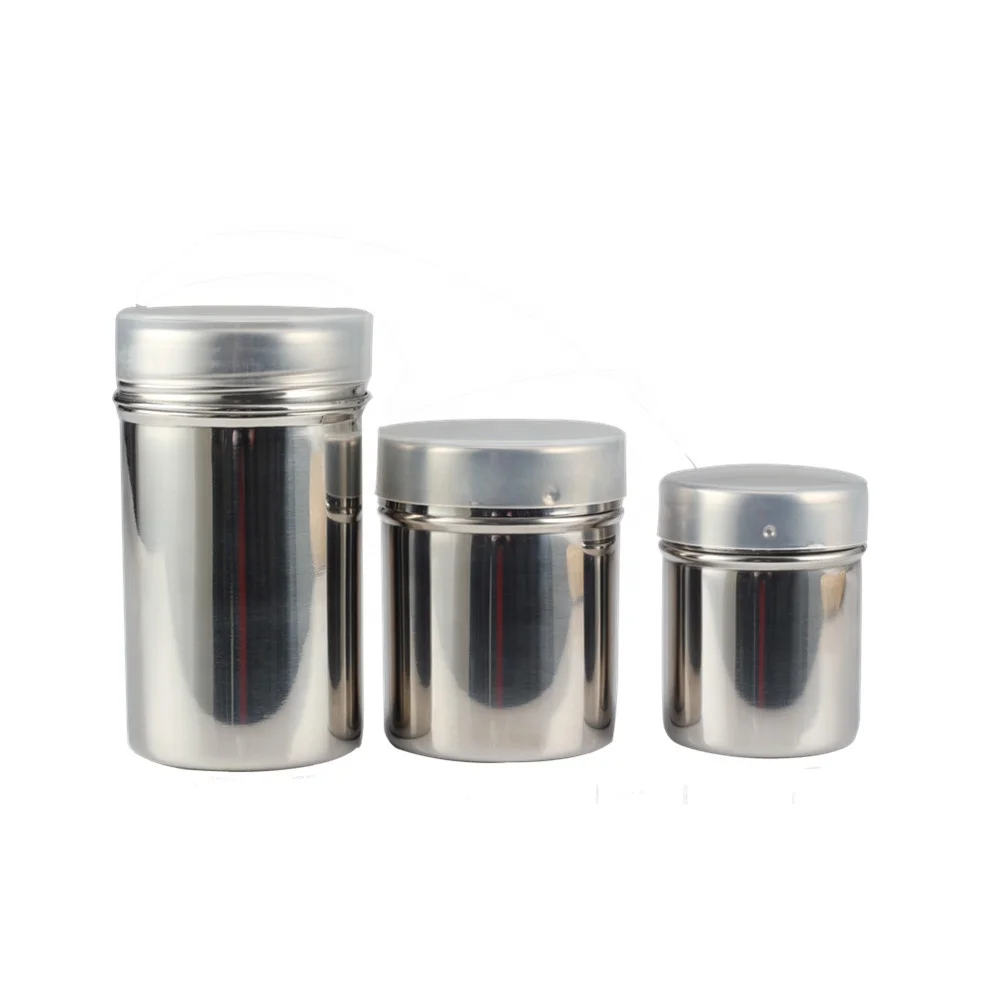 Salt and Pepper Shakers for Cooking Kitchen Baking Salt Candy, Stainless Steel Dredge Shaker
