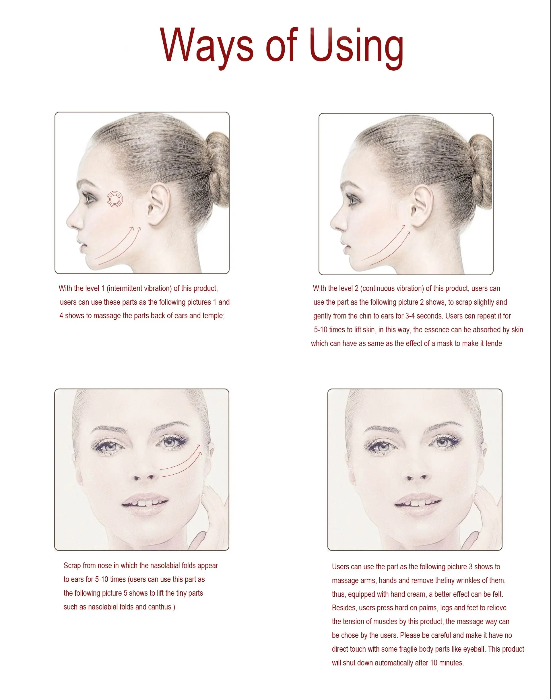 Beauty Care Face Slimming Electric Facial Gua Sha skin rejuvenation Massager Tool Ems Iontophoresis Instrument