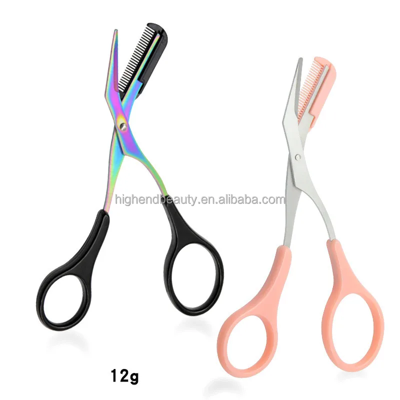 Eyebrow Trimmer Scissors With Comb Remover Makeup Tools Trimming Eyelash Hair Clips Non Slip Finger Grips beauty tool