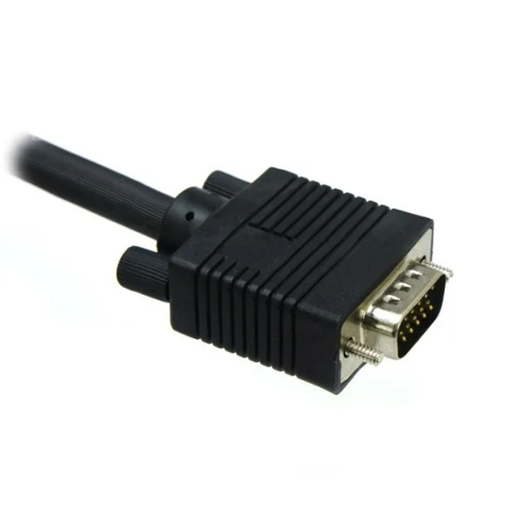 VGA cable male to male black double magnetic ring vga cable for VIDEO
