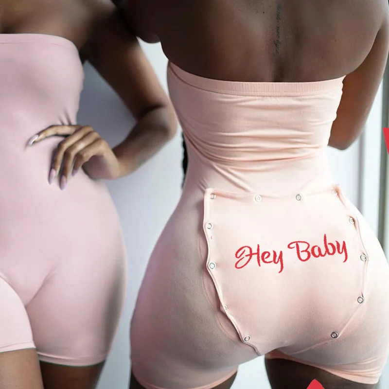  Качественная однотонная Пижама-комбинезон hey baby с коротким рукавом и логотипом на заказ женская пижама клапаном в виде