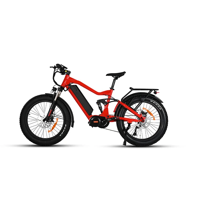 Long range electric bike mountain bicycle full suspension  fat tyre bicycle  mid drive bafang motor  e bike