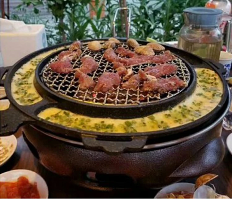 Hot sell smokeless tabletop korean bbq grill portable Cast Iron charcoal grill