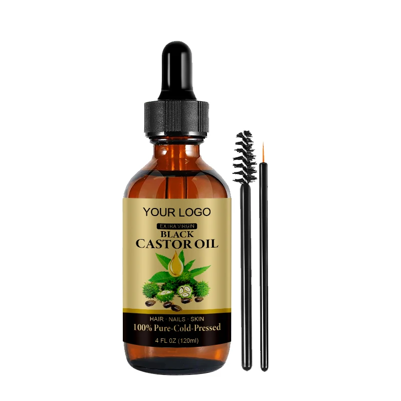 Organic Natural Jamaica Black Castor Oil For Eyelashes And Eyebrows Castor Oil Serum Bulk Cold Pressed Hexane Free Pure
