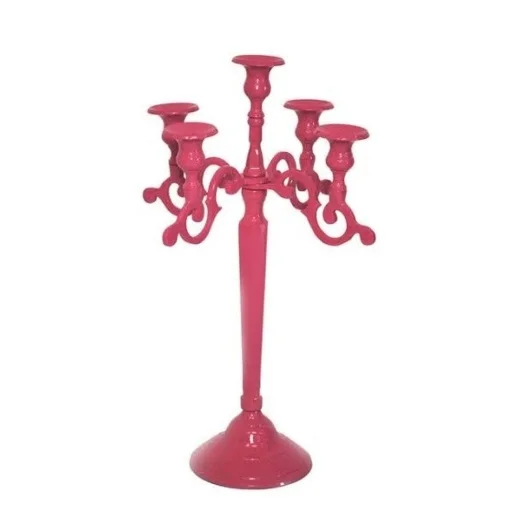 Handmade Metal 5 arms Candelabra Centerpiece Candle Stand Home Decoration for Event Wedding Party Tulip Pattern decor accents