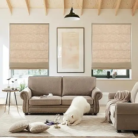 Thermal Room Darkening Fabric Roman blinds Custom Cordless Roman Shades for Windows Blackout fabric Roman Shades