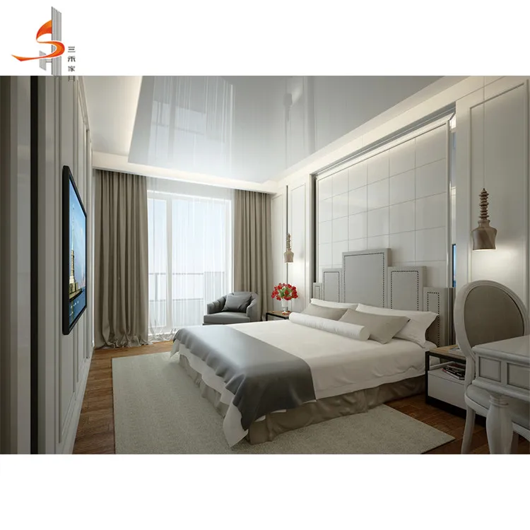 Factory custom wood hotel king size bedroom furniture for 3-5 stars hotel