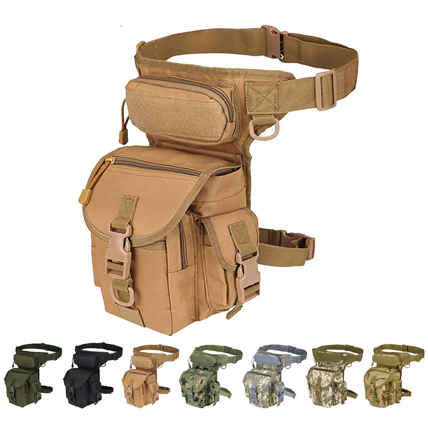 VEKEDA Motorcycling Hiking Camping Hunting Thigh Bag Drop Leg Bag Tactical Horse Riding Fanny Bag