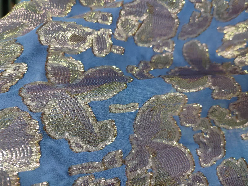 jacquard lurex silk chiffon fabric metallic silk chiffon fabric