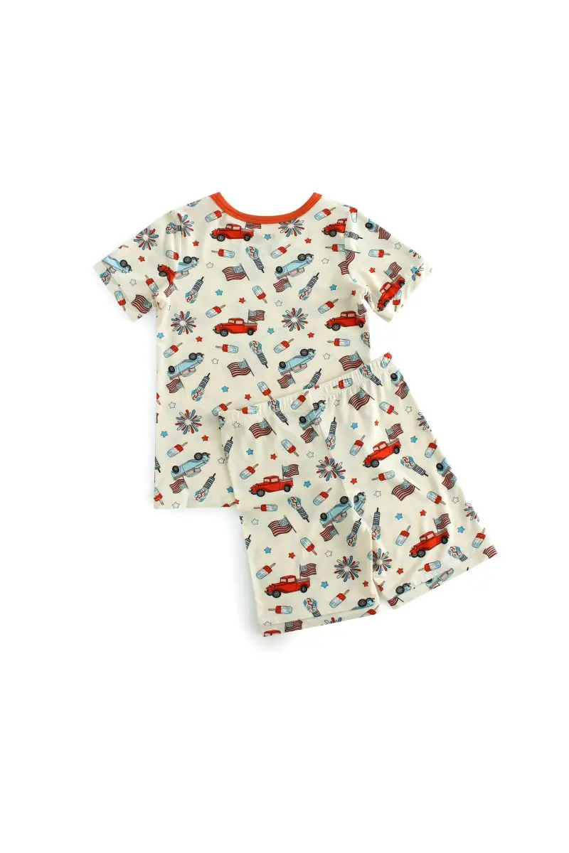OEKO TEX Certified Custom Newborn Clothing Sets Digital Printing Bamboo Shorts PJ for Boys Girls 2-Piece Set by Manufacturer