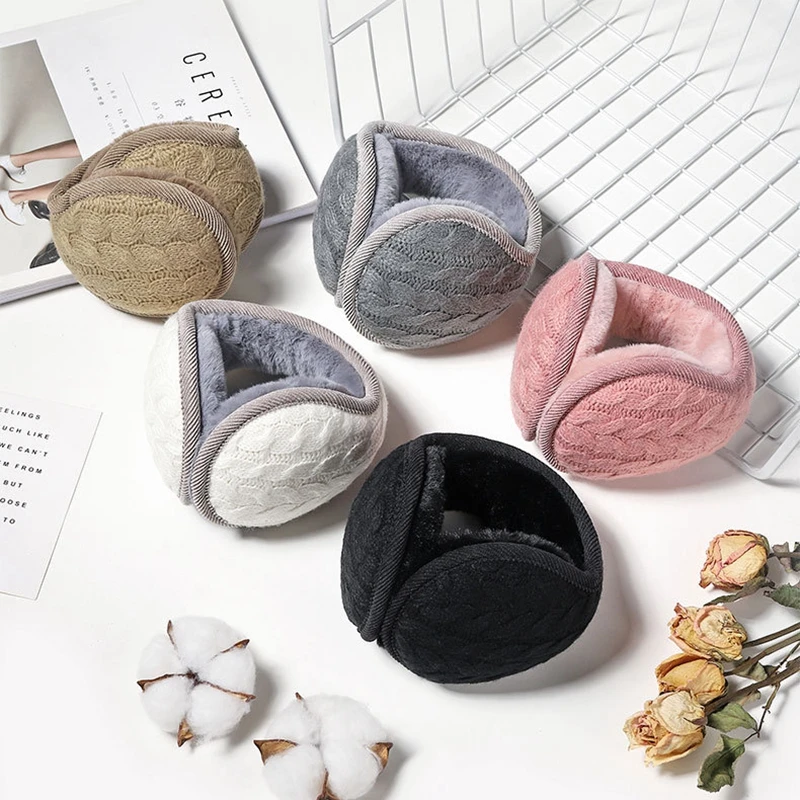 FF191 вязаные наушники для холодной погоды для улицы унисекс классические Зимние флисовые наушники складные лыжные беговые велосипедные наушники