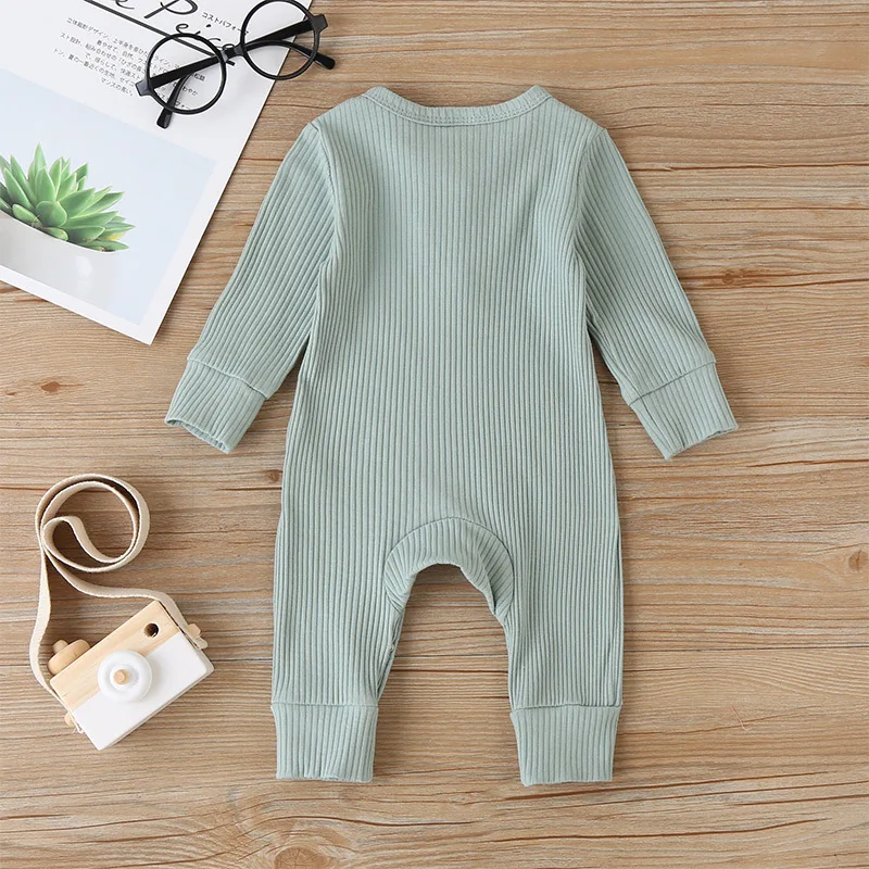 
New baby clothes ribbed romper baby onesie spring and autumn long sleeve wholesale price 
