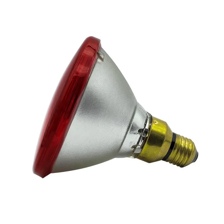 150W Red PAR38 Halogen Bulbs Infrared Heating round Head Lamp for Hair Salons and Body Care