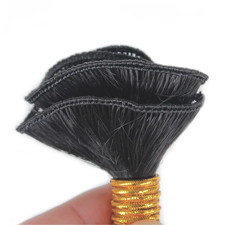 12A Raw Cambodian Human Hair Hand Tied Weft Thick Ends  Double Drawn Luxury Hand Tied Weft