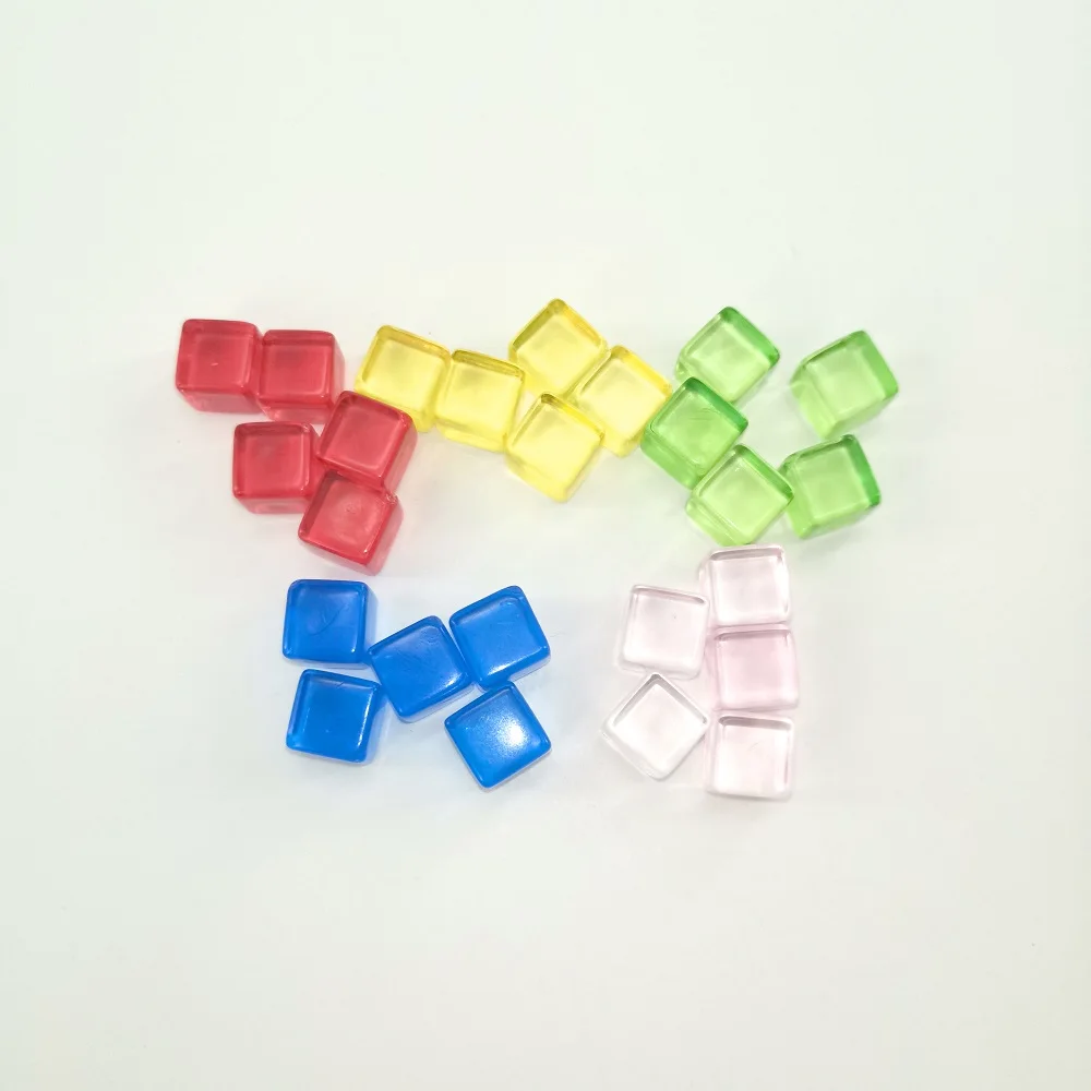 Custom Made Plastic Cube Pieces With Full Color For Board Game
