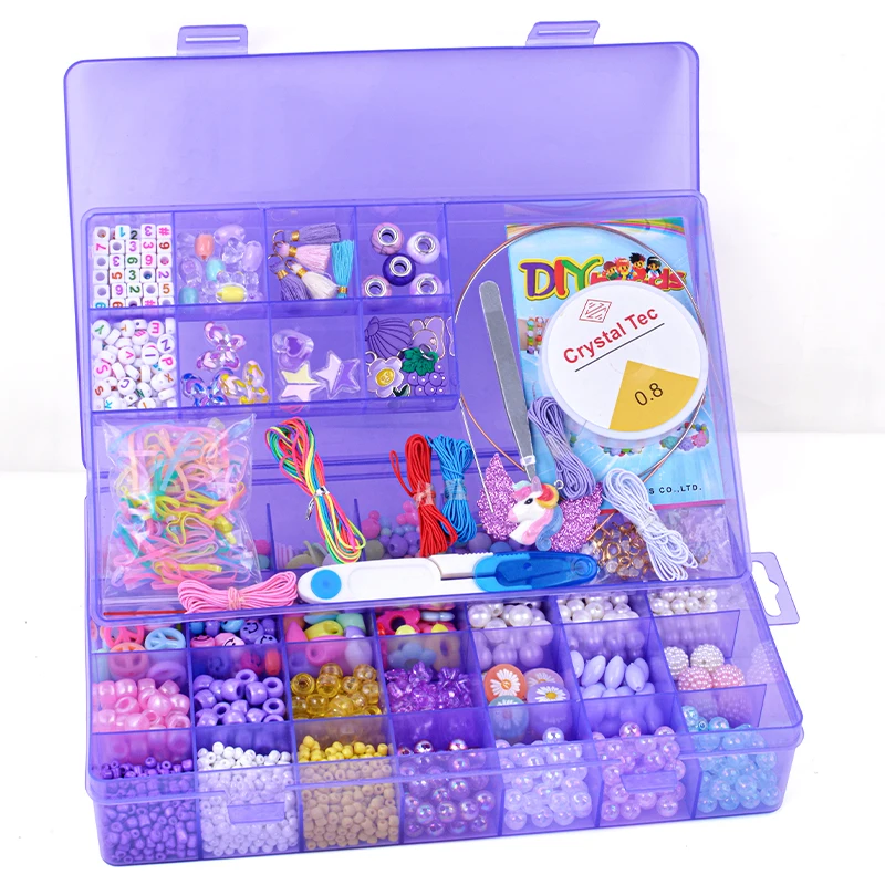 Children DIY Beads For Jewellery Bracelet Necklaces String Making Kit Friendship Bracelets Art Craft Kit for Girls Kids
