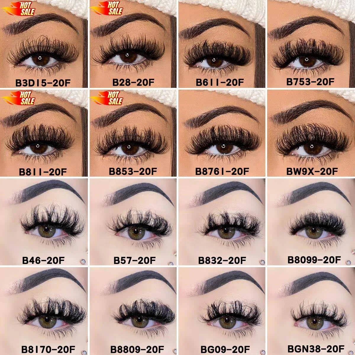 Hot Sale Fake Fluffy Lashes Wholesale Russian Strip Eyelashes Fluffy D Curl Wispy Faux Mink Eye Lashes Wholesale