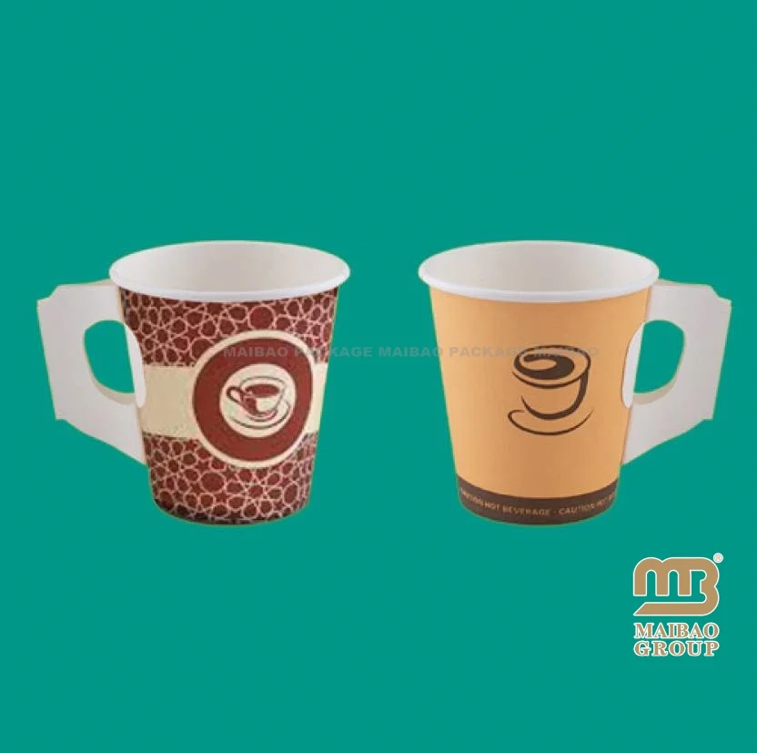 Disposable Paper Cup With Handle Perfect For Hot Drinks Tea & Coffee Handle Paper Cups Custom Printed Paper Cups