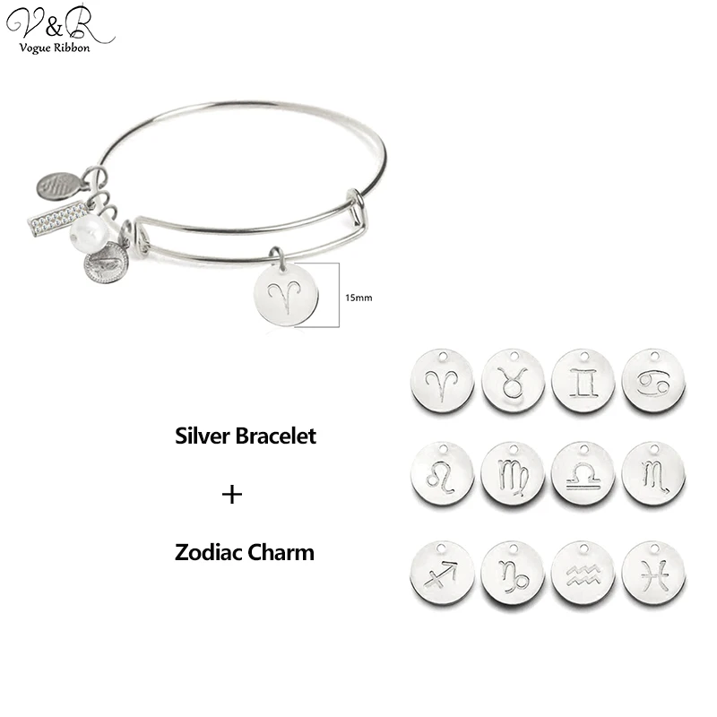 V&R Zodiac Jewelry Alex gold  Plated Bracelet Men Adjustable Zodiac Bracelet For Women