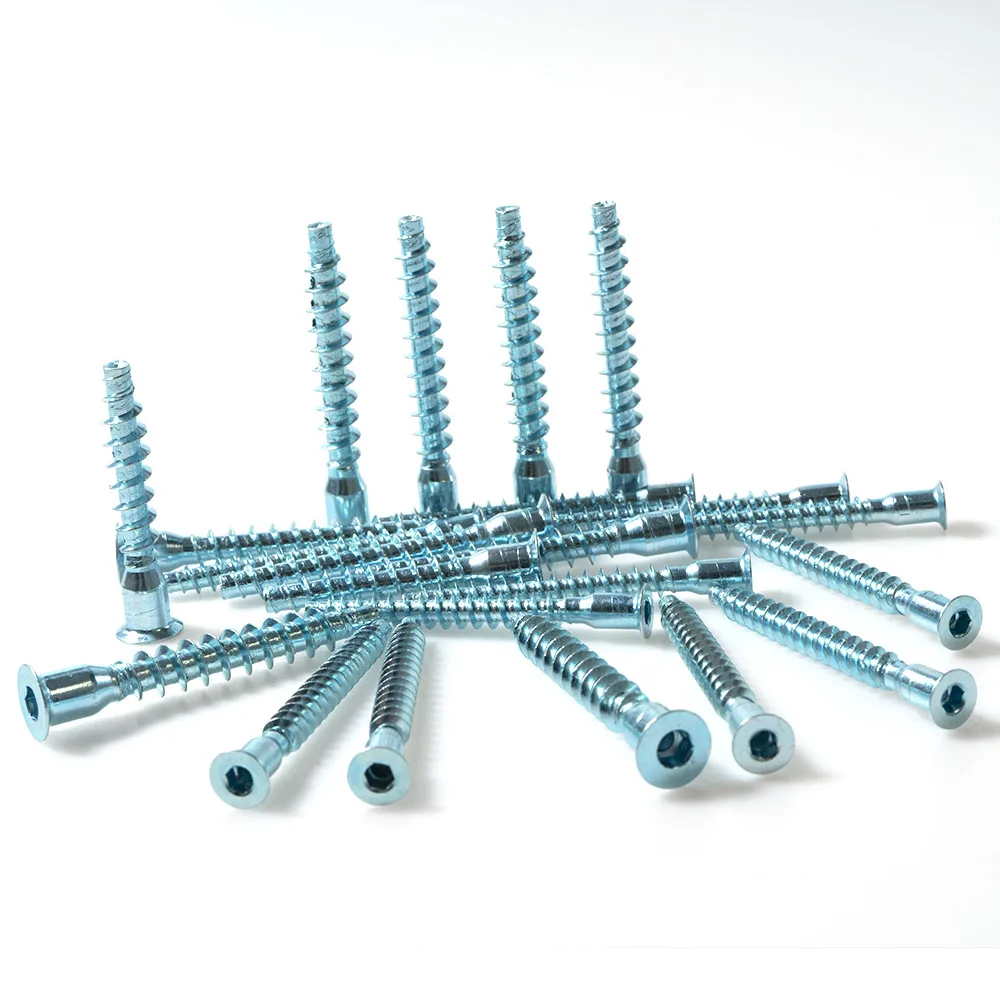 Manufacture Wholesale  Flat Head Hex Socket Confirmat Style Self tapping Connecting Screw