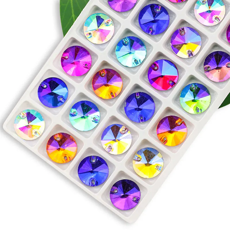 Flat Back Loose Beads Lan Guang Multi Size Crystal Round Sew on Crystal AB Glass Rhinestone Opp Bag Colors High Grade 2 Bags