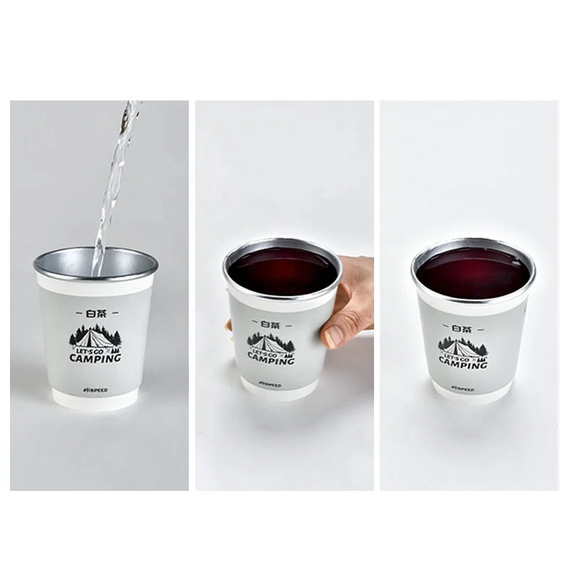 HISPEED Instant Tea Cup Portable Outdoor 10pcs Disposable Paper Cups with Tea Inside Bottom