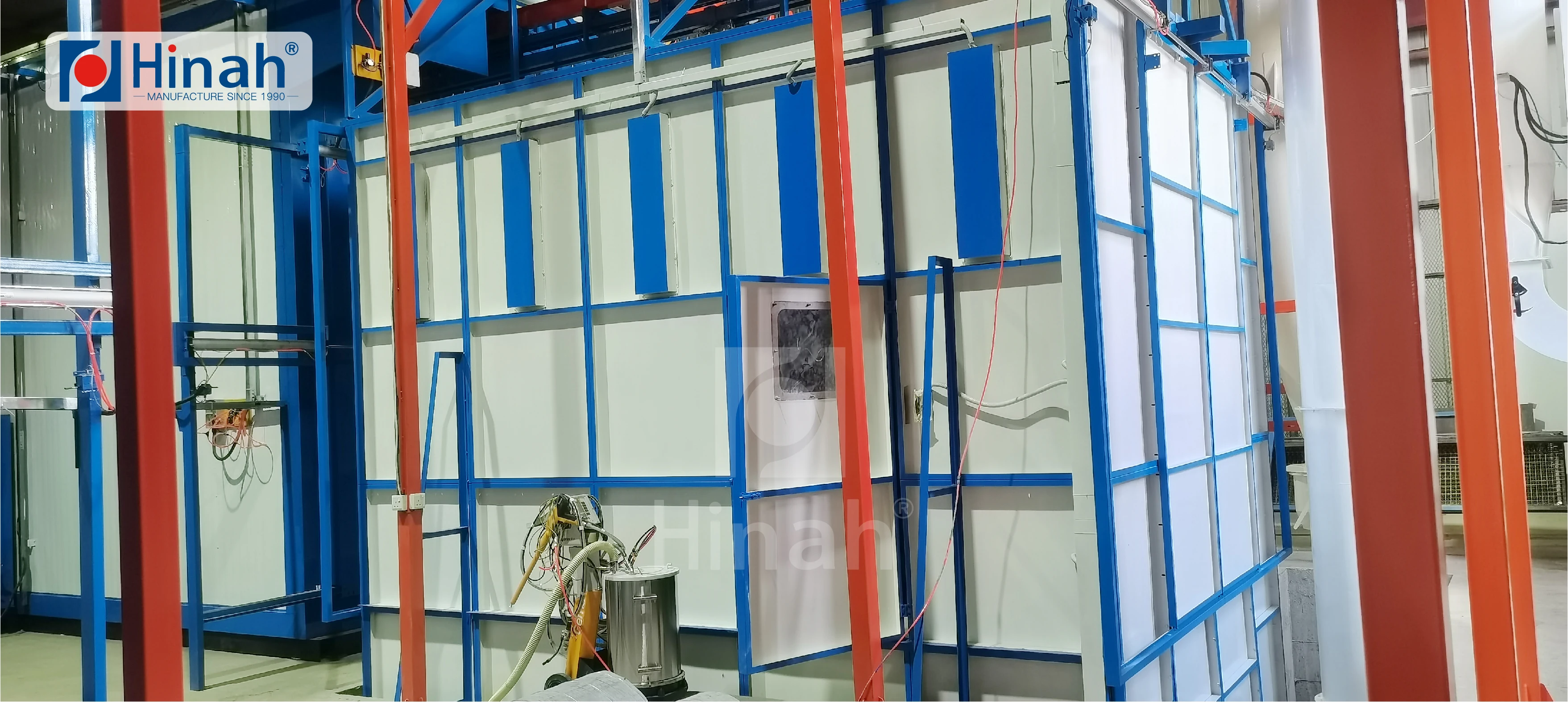 Full automated power and free conveyor powder coating painting line for industrial  transformers-1500kg