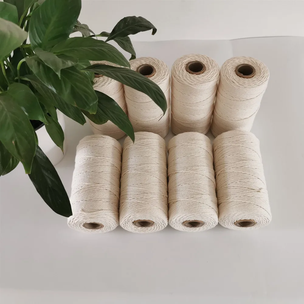 Wholesale 2mm thin craft  bundling  macrame cotton twine/thread/rope/cord 200m