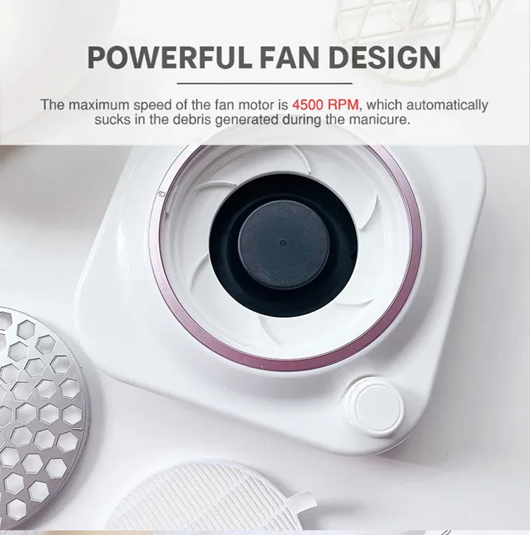 High Power Removable Filter Finger Vacuum Cleaner Tools  Adjustable Speed Nail Dust Collector