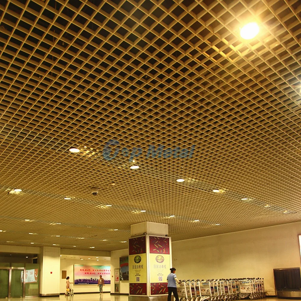 Interior aluminum ceiling square pass grille