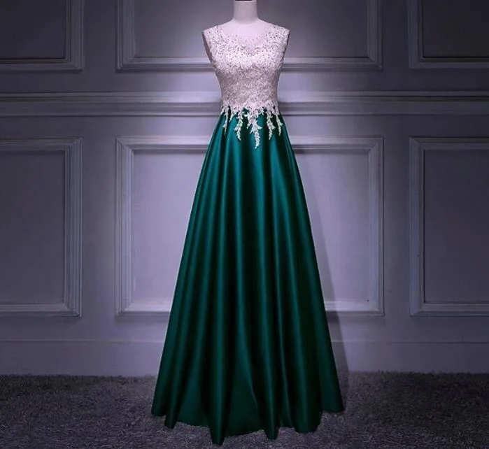 Navy Blue/Black/Burgundy/Green/Red Satin A Line Illusion Neck Sleeveless Hot Fix AB Rhinestone 2021 Real Photo Women Prom Dress