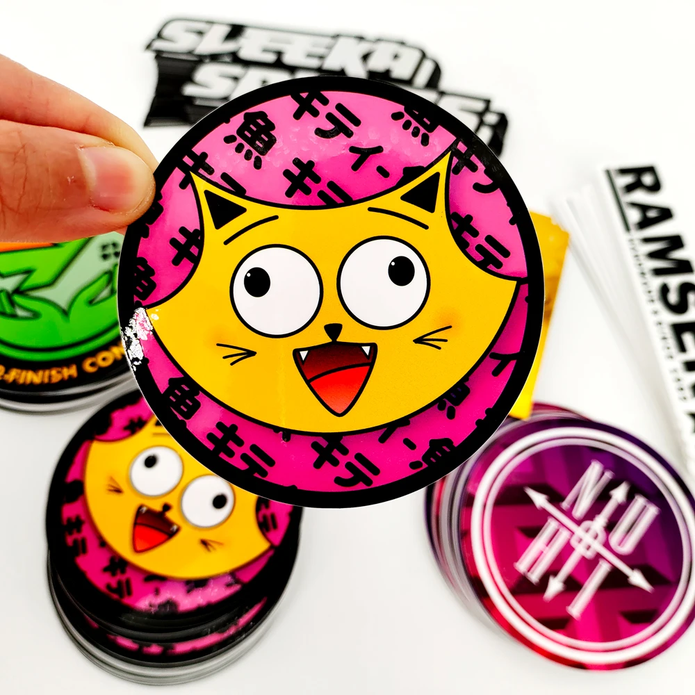 OEM Cheap Price China Waterproof Personalised Cartoon Bike Motorcycle Helmet Laptop Die Cut Pvc Stickers