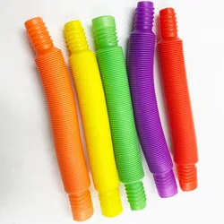 Wholesale colorful DIY building plastic fidget sensory tools pop tubes pipe sensory toys