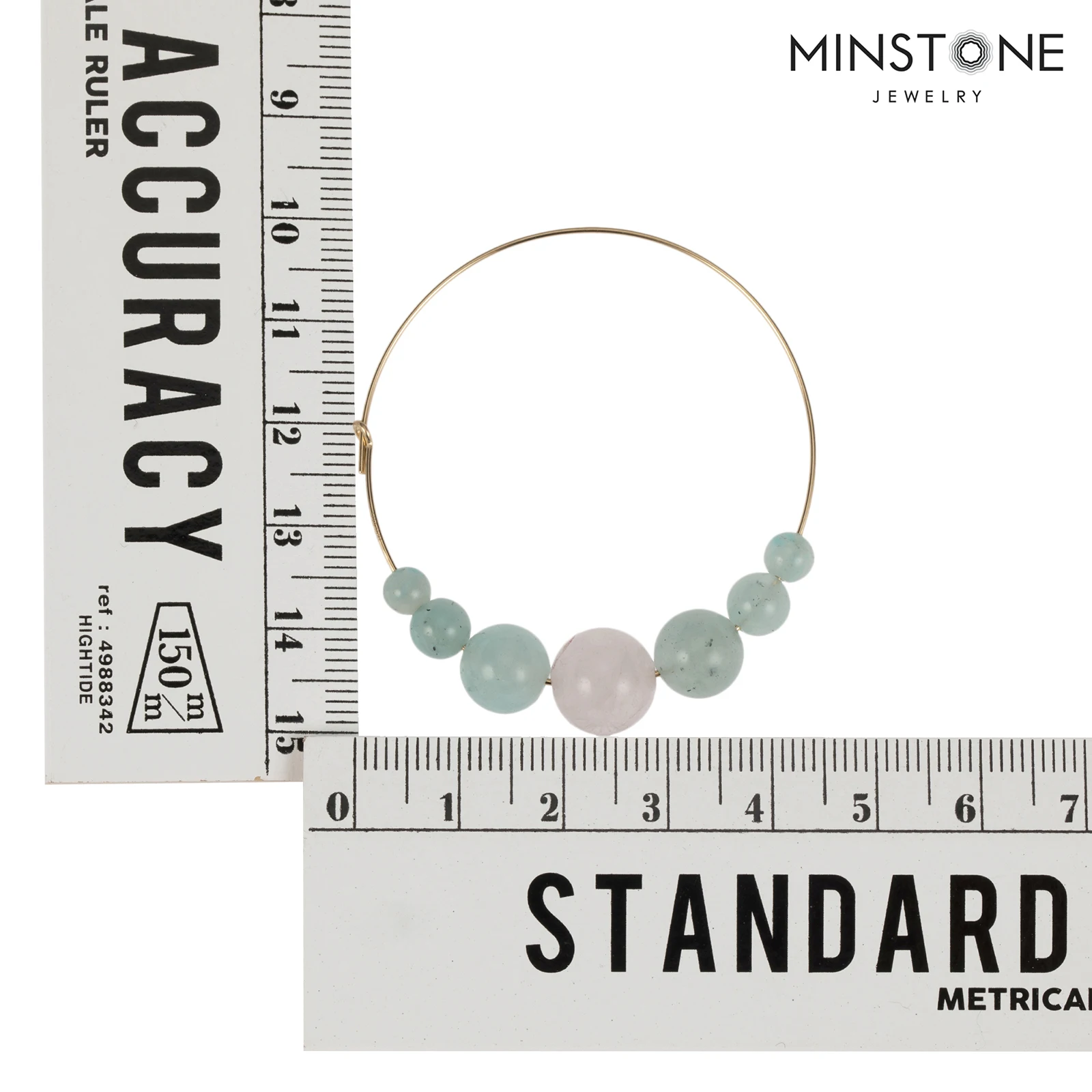 Minstone Custom Logo High Quality 14k Gold Filled Waterproof Wearable Bath Natural Stone Pendant Handmade Jewelry Hoop Earrings