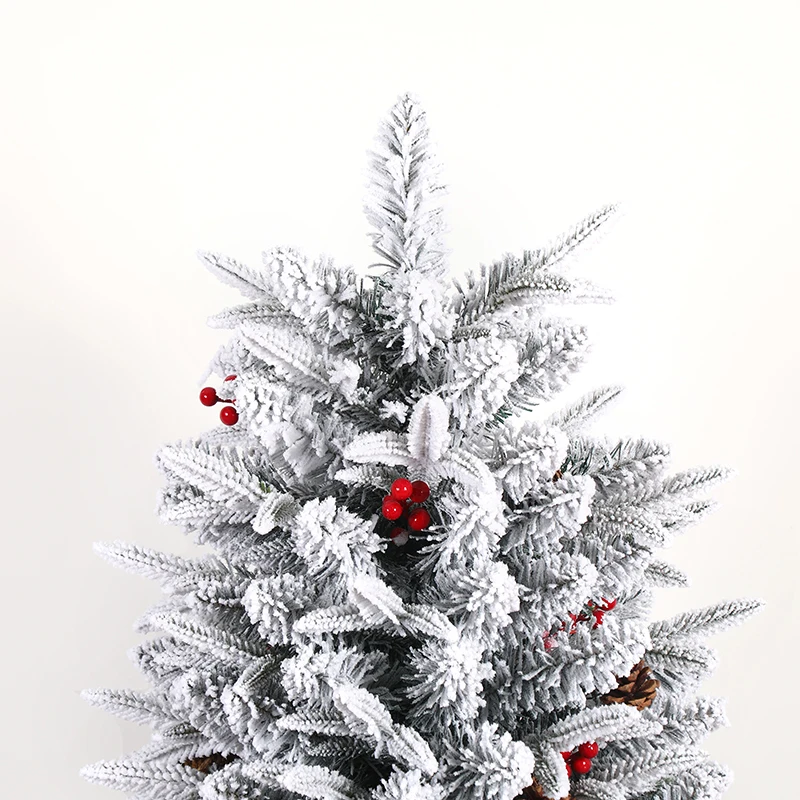 A Family Christmas Tree Decorated with White Snow Red Berries in Multiple Scenes Ranging From 120cm to 240cm