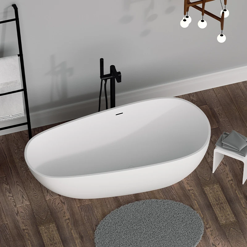 Artificial stone bathing tub Freestanding corner tub Solid surface shower tub