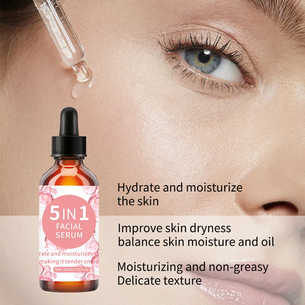 Hyaluronic Acid Vitamin C Collagen 5 In 1 Essence Moisturizing Facial Water Brightens Skin Tone Niacinamide Vitamin E Essence