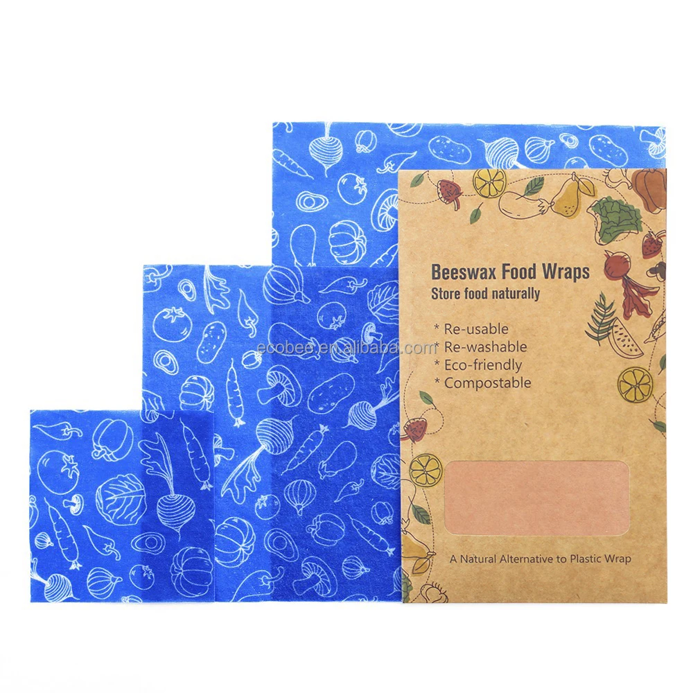 Direct Factory Customizable High Quality Eco-friendly Washable Reusable food wrap bee wax wrap beeswax food wrapper