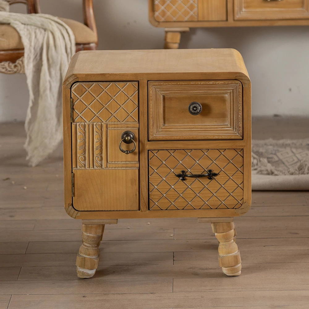 Farmhouse Storage Cabinet Accent Sideboard Wood Buffet Cabinet with 2-Door Chest Of Drawers for Living Room