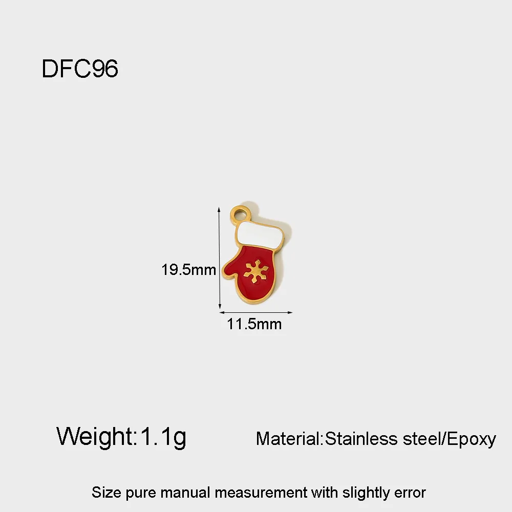 Handmade DIY Jewelry No Fade Stainless Steel Snowman Elk Gloves Charms Enamel Oil Dripping Santa Claus Charms For Christmas