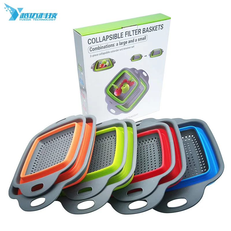 Sink Drain Storage Baskets Kitchen Folding Fruit Vegetable Foldable Drain Basket