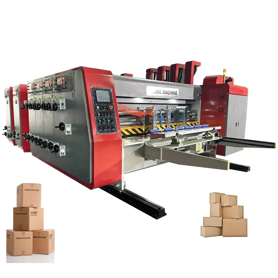 Fully automatic 3 4 5 colour egg corrugated cardboard carton box sheets flexo printing die cutter slotter machine for sale